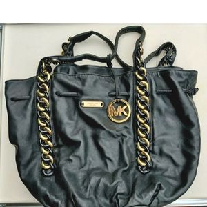 Black and gold soft leather Michael kors handbag